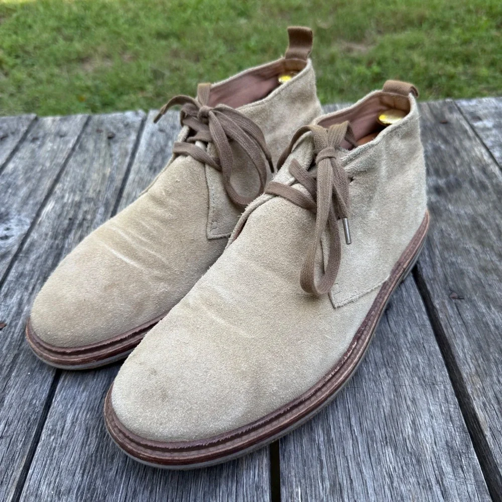 John Varvatos USA Mens Tan Suede Desert Chukka Boots F3691V1B A674B Size 9.5M